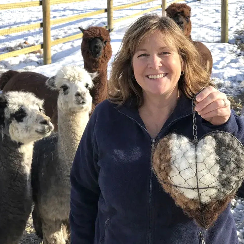 Nesting Heart Alpaca Wool Dispenser