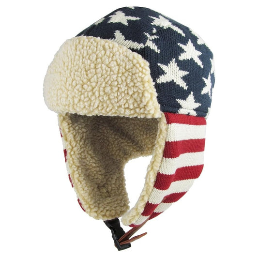 Hand Knitted American Aviator Hat